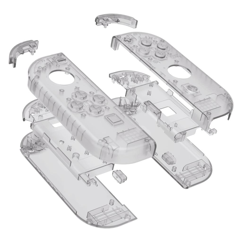 eXtremeRate Switch Replacement Shell Compatible with Clear Handheld Controller Housing Case Compatible with Switch and Switch with Full Set of Buttons