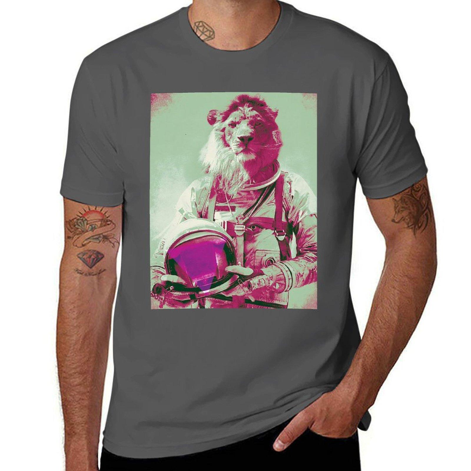 

Space lion T-Shirt t shirts cotton 100% anime t shirts oversize t shirt man cotton T-Shirt 4XL