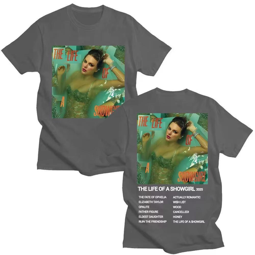 The Life of A Showgirl 2026 New Album T Shirt Men's Women Fashion Vintage T-shirts Casual Cotton  Oversized T-shirts  Lightweight Breathable Clothes