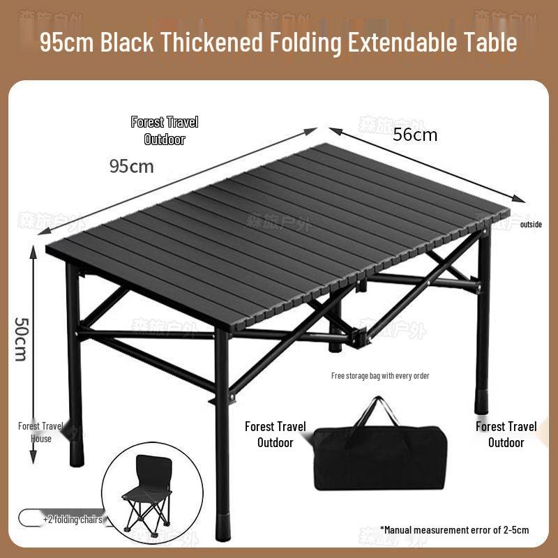 Egg Roll Portable Folding Table and Chair Set for Camping and Picnics