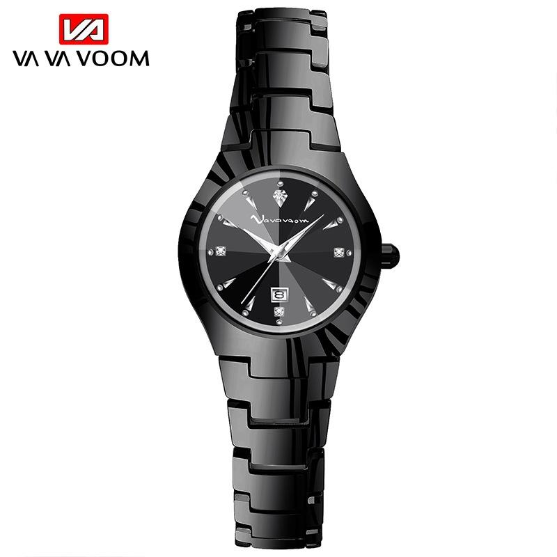 

Унисекс кварцевые часы стильный календарь новые женские часы стальной ремешок простой стиль наручные часы для женщин роскошные повседневные нарядные банкетные кварцевые часы чёрный