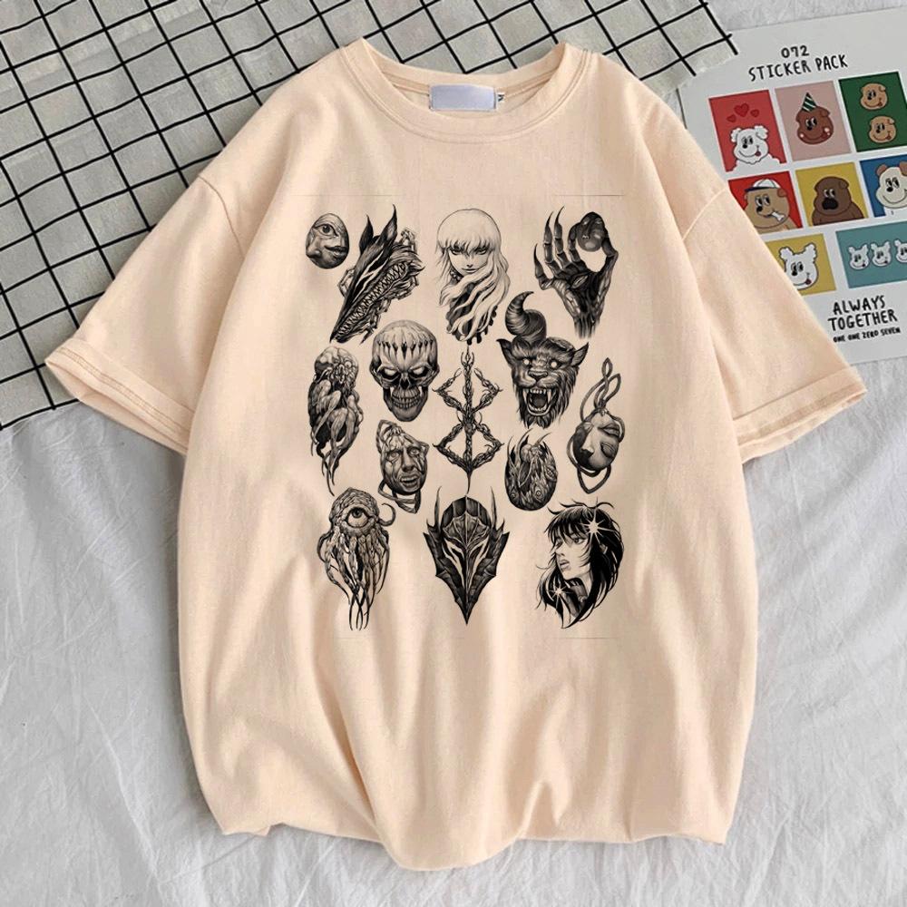 Berserk top tees girl Comfortable Trendy Classic harajuku kawaii anime tshirt Pop Culture Pastel 2000s Gothic