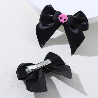 4 Stück Totenkopf Schleife Form Haarspange Frühling Sommer Kopfschmuck für Frau Mädchen Foto machen Reisen Rutschfeste Haarnadel