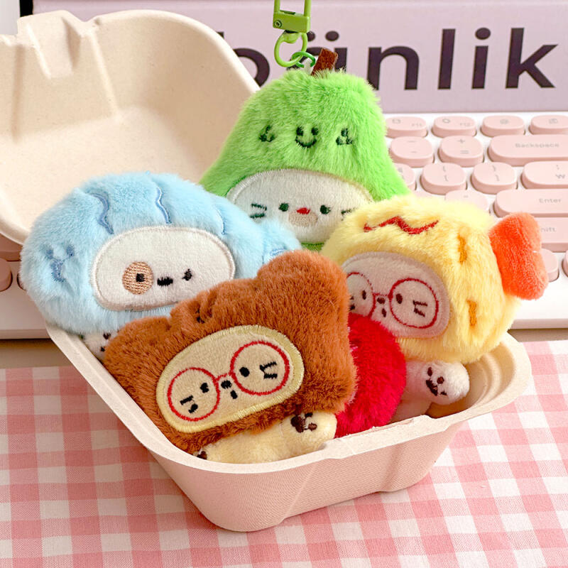 1 box of 10 randomly selected Food Cat doll keychains