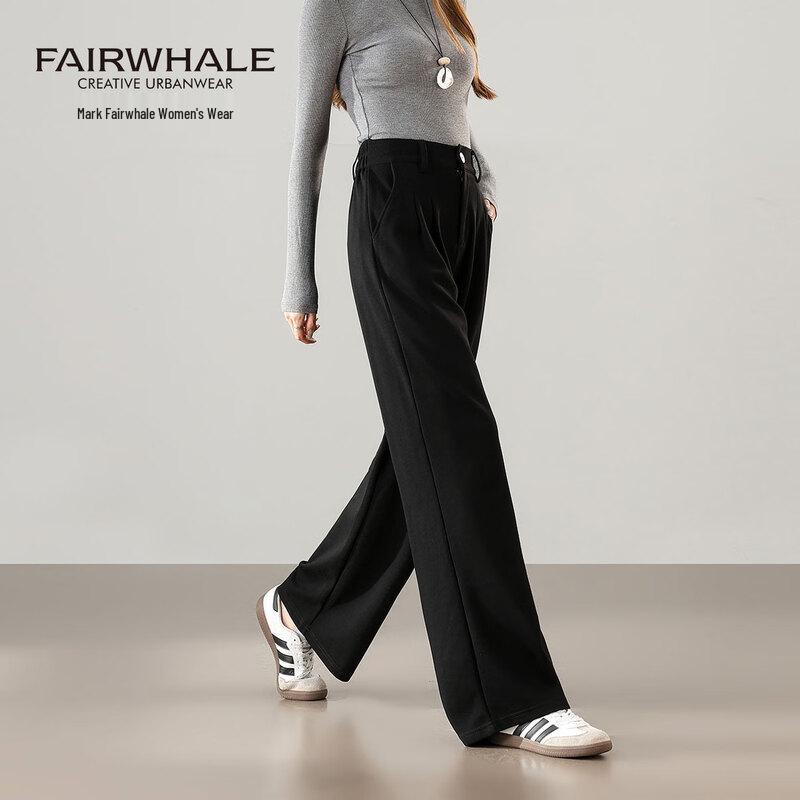 Mark Fairwhale Women's High-Waist Draped Wide-Leg Casual Pants