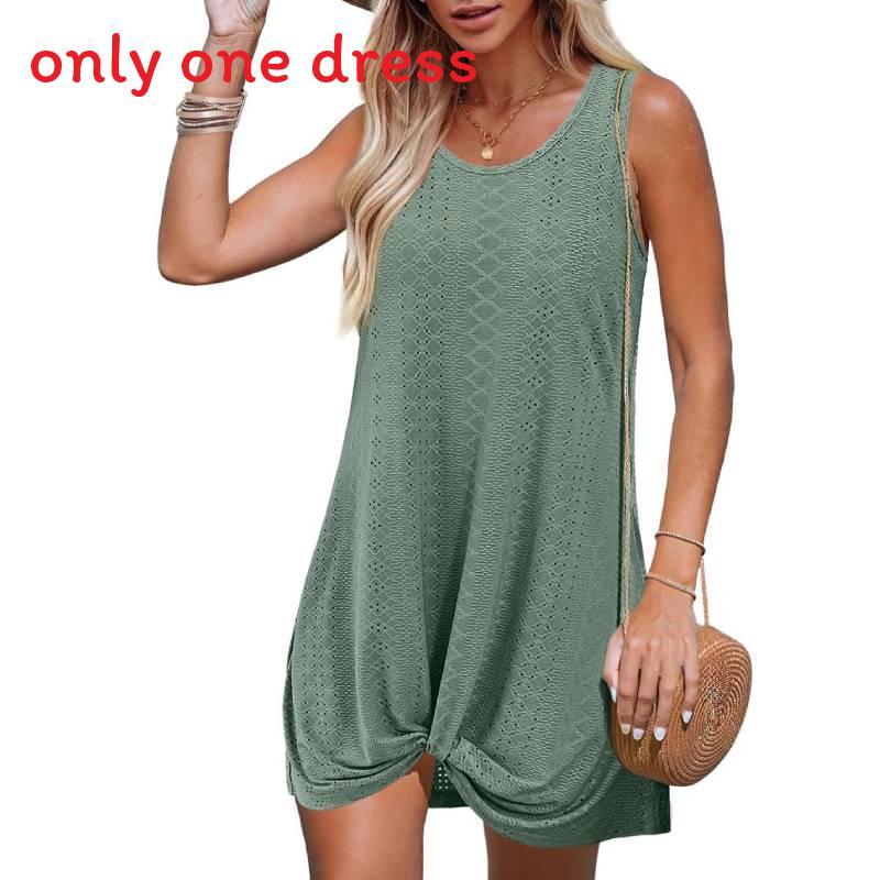 Polyester Splicing Aline Minikleid mit verdrehtem Knoten für den Sommer-Strandurlaub