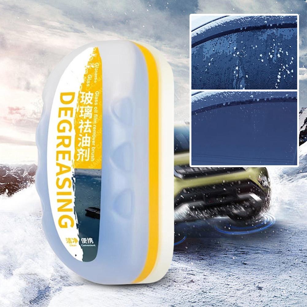 Car Glass Oil Film Remover Car Window Glass Cleaner Automobile Glass Cleaning Brush Windshield Oil Film Cleaner Auto Detailing