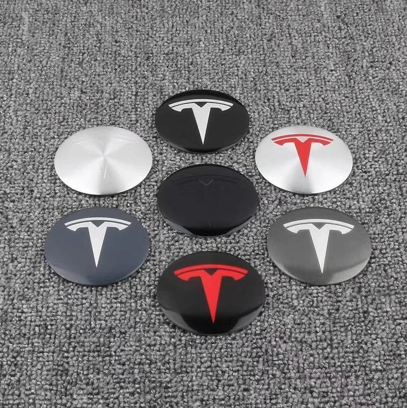 SGD4 4Pcs 56mm Car Wheel Center Hub Caps Emblem Stickers Auto Rim Cover Accessories For Tesla Model 3 S X Y Roadster SpaceX