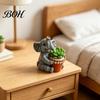 Weatherproof Planter Cute Elephant Planter, Small Animal Flower Pot, Indoor Outdoor Cactus Air Plant Holder for Home Office Desktop Decor Waterproof
