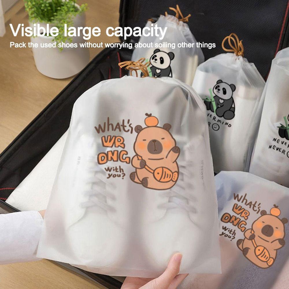 

5/10 шт. Прозрачная дорожная сумка для обуви Capibara Drawstring Bag Прочные сумки для хранения обуви для путешествий