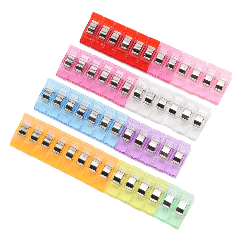 50pcs Quilting Clips Axe Shape Mix Colors Plastic Sewing Clips Transparency Bright Colour Fabric