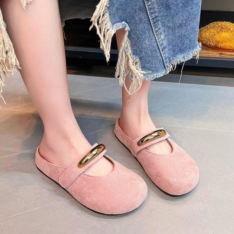 Slippers women wear new soft-soled bag head half slippers with skirt and lazy slippers