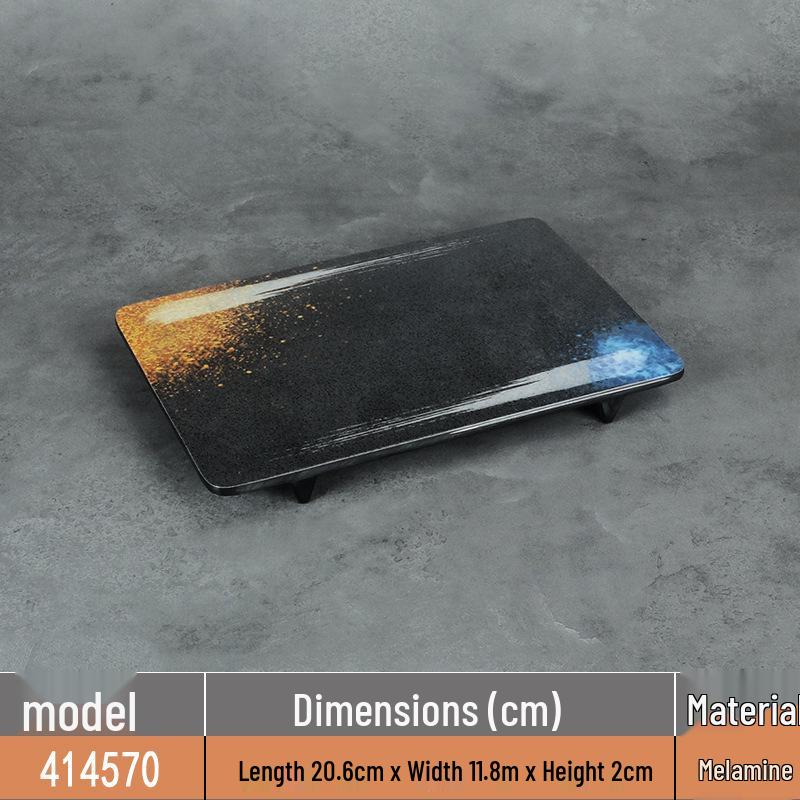 Japanese Rectangular Melamine Plate for Barbecue and Sushi