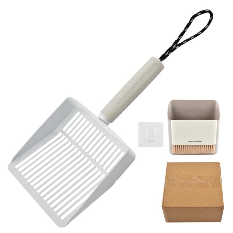 Stainless Steel Cats Litter Scooper Kits with Storage Holders Travel Design Litter Shovel For Home Outdoor Gardening Use белый