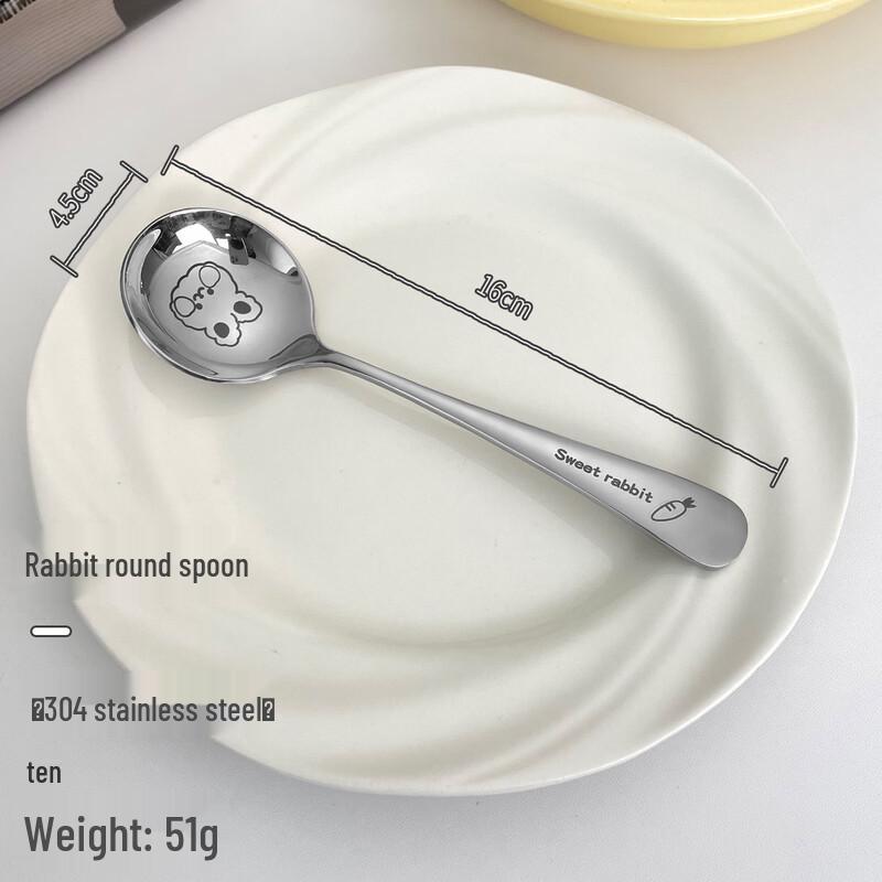 Abay Cartoon Bear Stainless Steel Kids Spoon Set