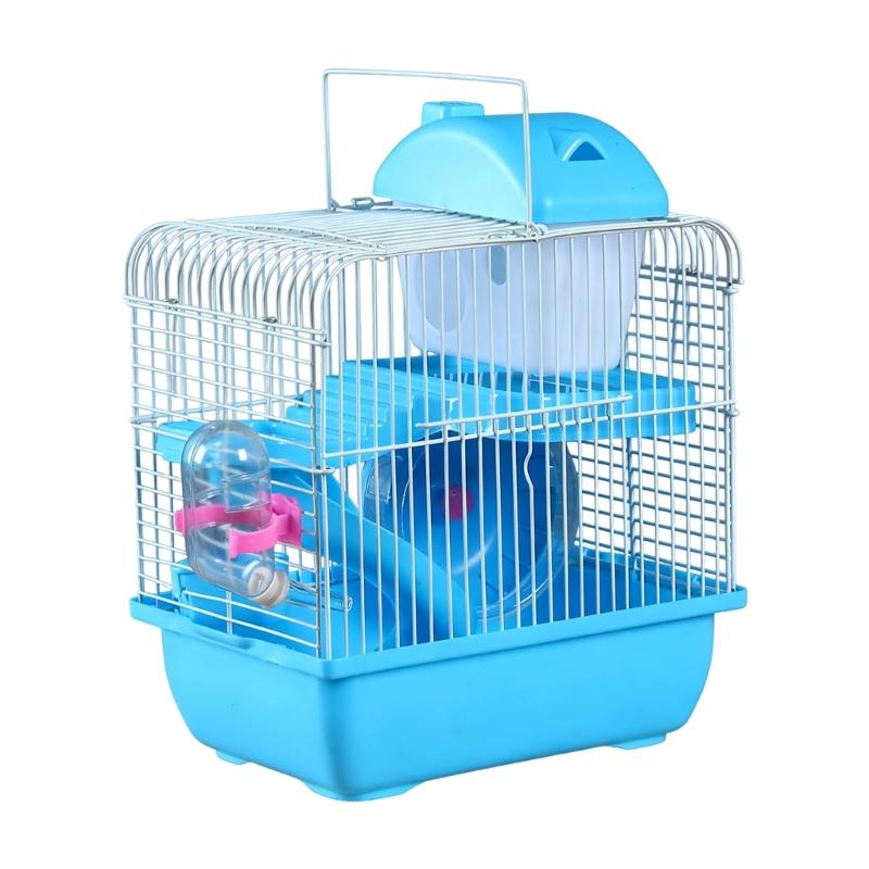 Pet Small Animal Hamster Villa Cage Clear DIY Toy Rabbits Villa Platform with Water Bottle Rodents Toy Cage Mount