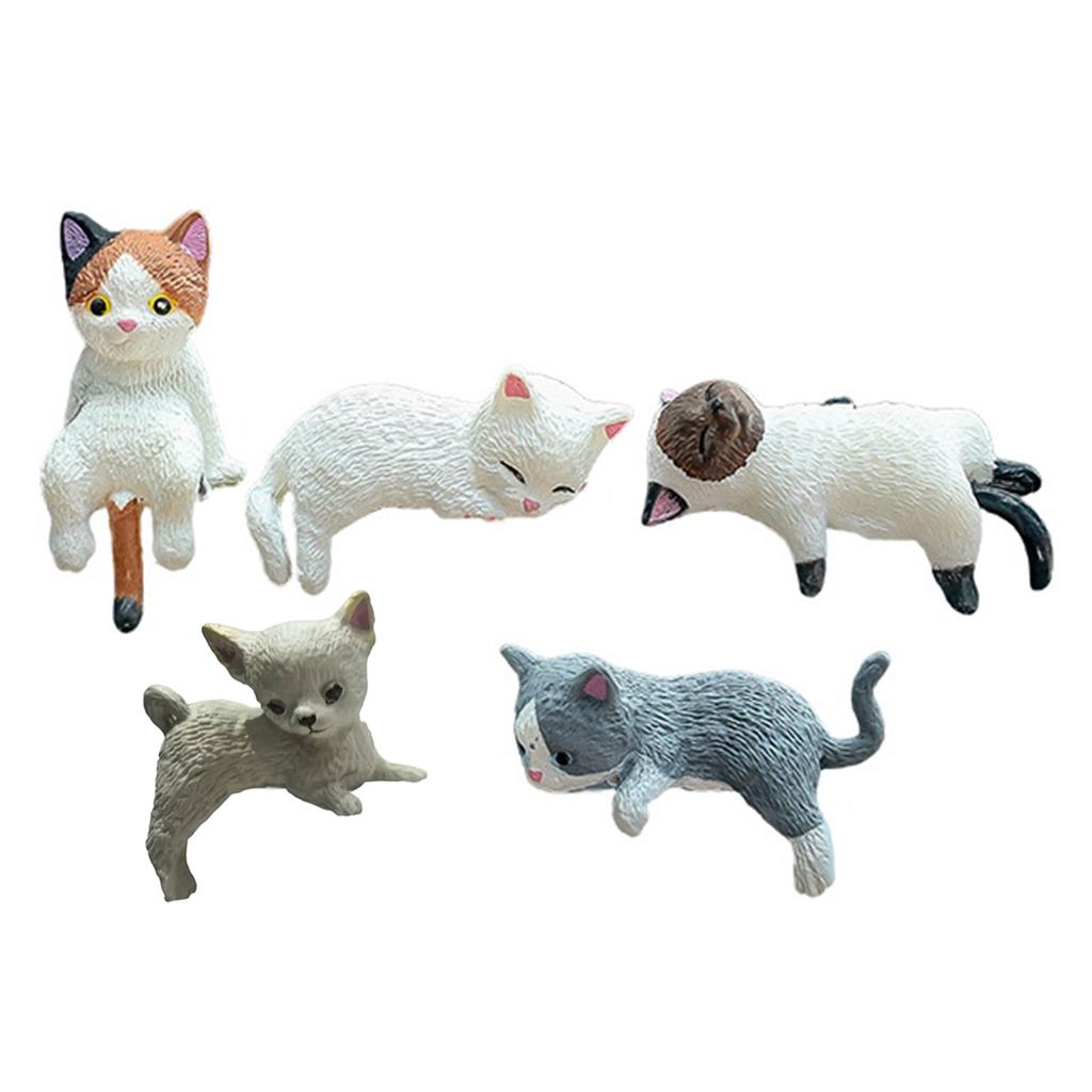 Cat Fingurine Computer Monitor Decor Mini Dog Kitty Screen and TV Decorations Personalized Car Accessories Mascot Crafts