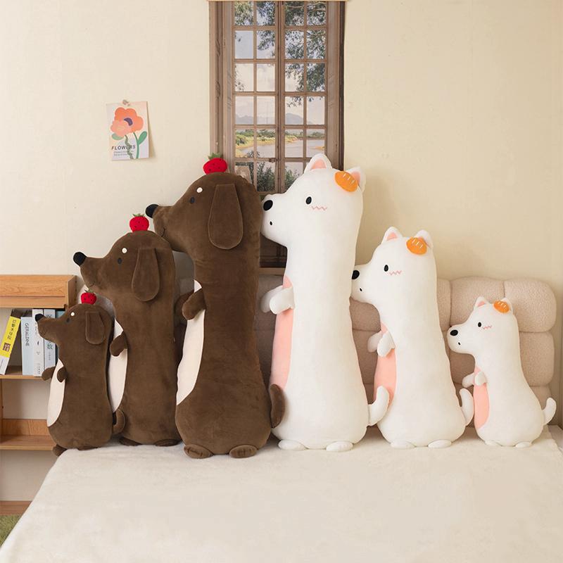 Long Strip Hug Pillow West Highland White Terrier Sausage Dog Dachshund Stuffed Plush Toys Home Decoration