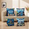 Police Theme Office Cushion Pillowcase Car Cushion Cover45X45CM Lumbar Pillowcase Sofa Pillowcover