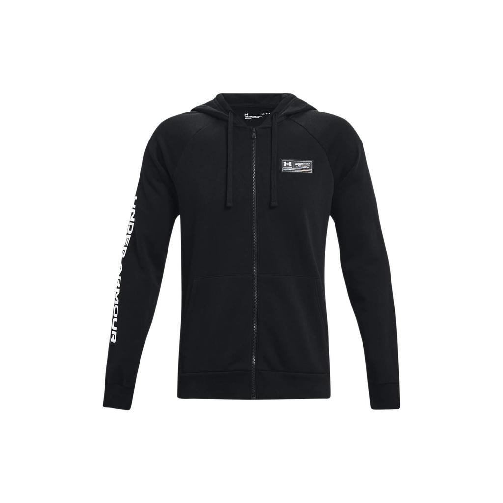 Under Armour Rival Printed Zip-Up Hoodie Men Hoodies Black 1370344-001