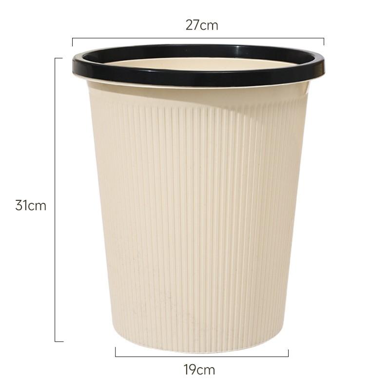 Large Capacity Plastic Trash Can Home Kitchen Living Room Bedroom Bathroom Office Use Round Shape