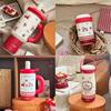 Year Of The Horse Portable Thermos Mug With Ceramic Inner And Travel Cap For Outdoor Use
