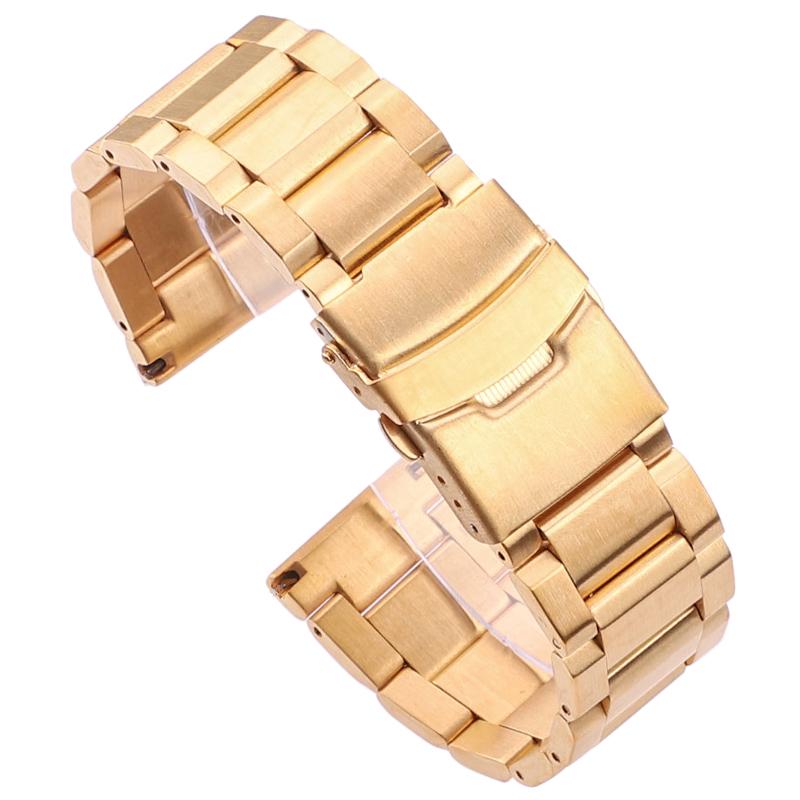 

Ремешок для часов Браслет Женский Мужской 18 20мм 22мм 24мм Цельнометаллический ремешок из нержавеющей стали Серебристый Черный Розовое золото Матовый ремешок Аксессуары 24mm золотой