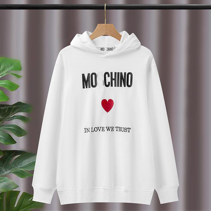 Mos Big Name Style Hoodie med Hjärtmönster - 2025 Höst/Vinter Casual Lös Passform Tröja