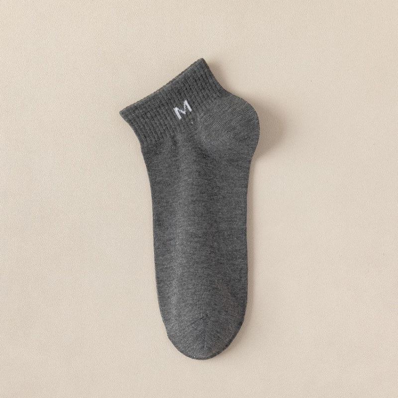 Men's Breathable Cotton Mid-Tube Socks - Sweat-Absorbent, Deodorant, Black & White, Business Casual for Spring/Summer