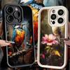 Phone Case for iPhone 17 Air 16E 15 16 Pro Max Bird Oil Painting Style Cover 14 Plus 13 12 Mini Soft Shell Silicone Fundas