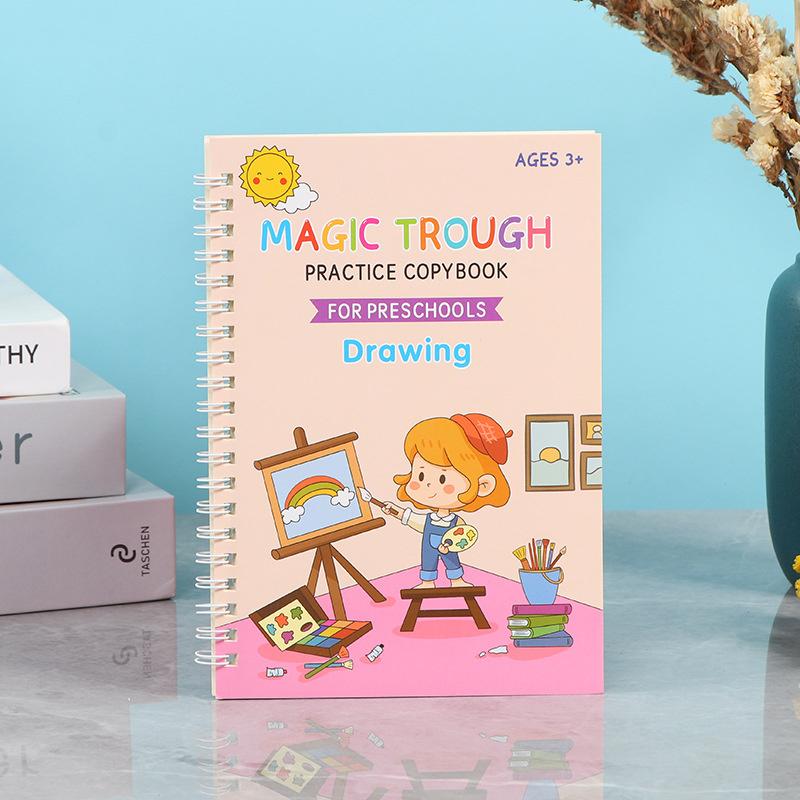 Preschool Grooved Handwriting Practice Book, Reusable Grooved Writing Books,Handwriting Book Practice For Kids