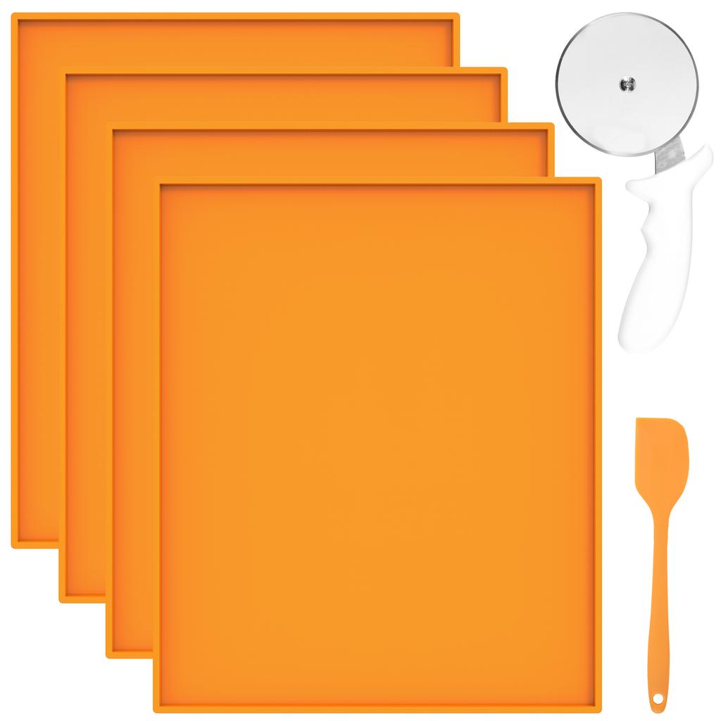 4Pcs Silicone Dehydrator Tray with Edge Nonstick Fruit Leather Dehydrator Mat Square Fruit Roll Dehydrator Pad Reusable