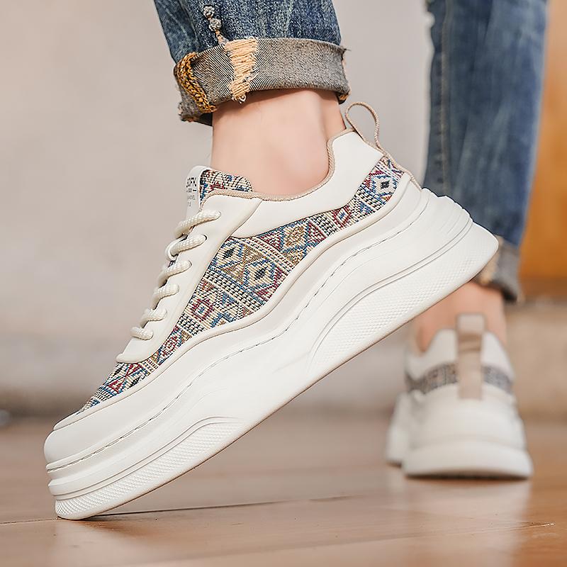 New Thick Soled Board Shoes Trendy Men's Personalized Design Styles Outdoor Street Walking Youth Versatile Daily Shoes