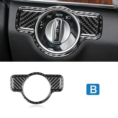 Carbon Fiber Headlight Switch Sticker for Mercedes A B C E G Class CLA GLA GLE GLK GL