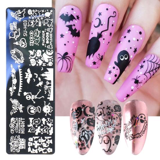 1 Set Nail Art Template Creative Pattern Eco-friendly Smooth Edge Multipurpose Easy To Apply Decorative Plastic