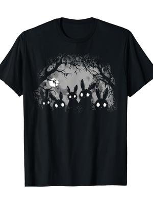 [ Creepy Cute T-shirt]  Creepy Cute Bunny Rabbits T-shirt - Alt Goth Grunge Horror Aesthetic 220g