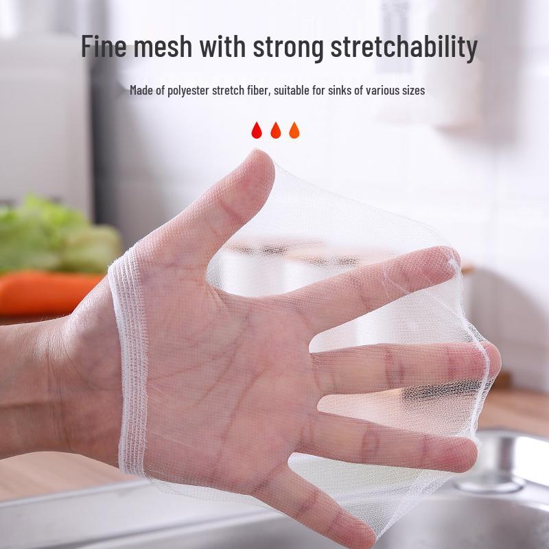 Large Disposable Kitchen Sink Drain Filter Mesh Bags - Anti-Clog Vegetable Washing Strainers