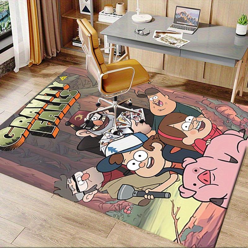 Tappeto Antiscivolo Stampato 3D Gravity Falls, Mystery Solvers, Caccia al Tesoro - Tappeto da Ufficio Lavabile in Lavatrice per Soggiorno, Camera da Letto, Ufficio - Varie Misure