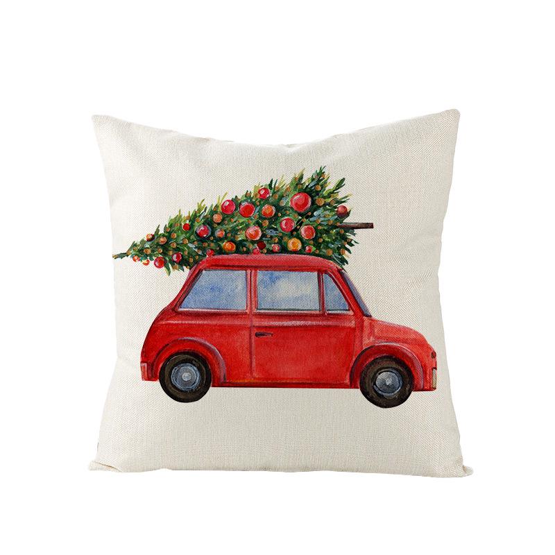 Cartoon Bedruckter Polyester Kissenbezug Zuhause Weihnachts-Serie Sofa Kissenbezug Neuer Kissenbezug