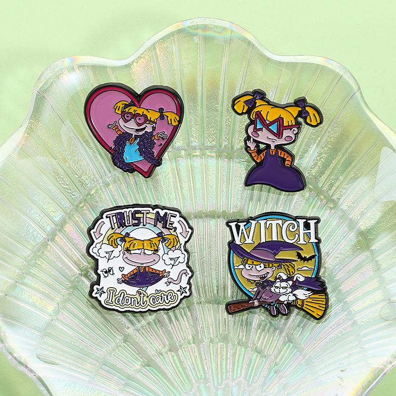 Magical Girl Enamel Pins Custom TRUST ME I Don't Care Brooches Lapel Badges Clothes Funny Jewelry Gift for Kids Friends