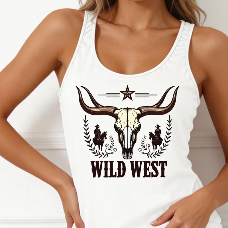 Tank Top Vintage Car Graphic Retro Design T-shirt Printed Vest Print Women’s Sleeveless Crew Neck Casual Top