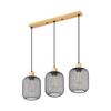 Suspension décorative 3xE27 23W IP20 – Noir et bois