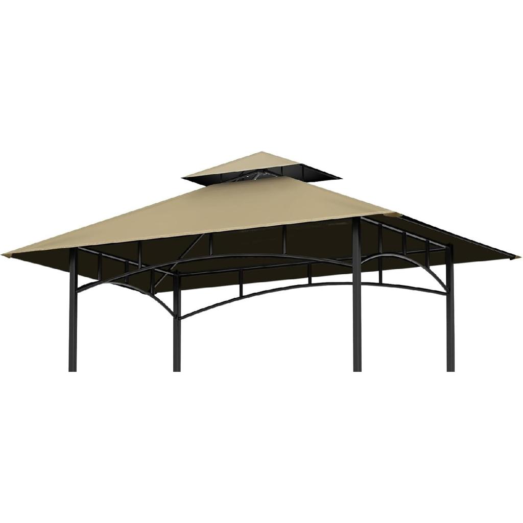 Grill Gazebo Replacement Canopy Top, 5'x8' Gazebo Roof Top Double Tiered Replacement Canopy Roof, Grill Shelter Cover Roof Fit for Gazebo Model