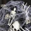 45cm Halloween Door Wreath, Spider Web Skeleton Black Halloween Wreaths for Scary Halloween Decorations Indoor Outdoor