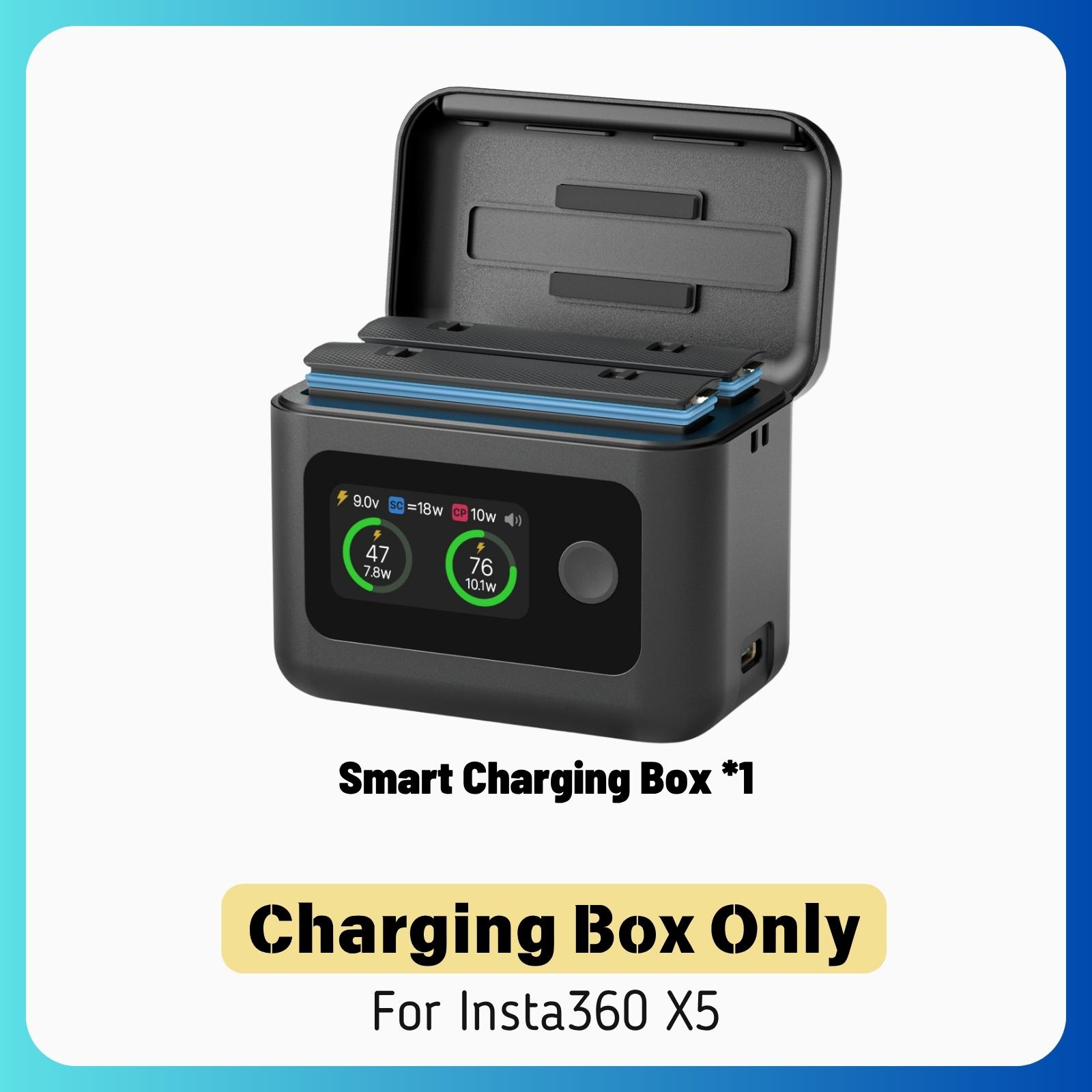 

SYMIK Для Insta360 X5 Смарт-зарядная станция ЖК-дисплей Зарядное устройство для аккумуляторов Двухсекционный Чехол для быстрой зарядки Для аксессуаров Insta 360 X5