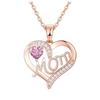 Heart Letter MOM Necklace with Rhinestones - Mother's Day Gift