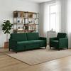 Sofa Set with Storage 2 Pcs Dark Green Polyester
