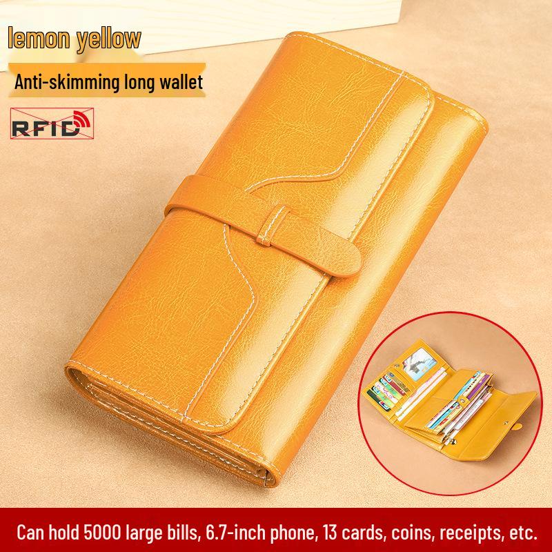 Women's Large Capacity Soft Leather Wallet with Multi-Card Holder