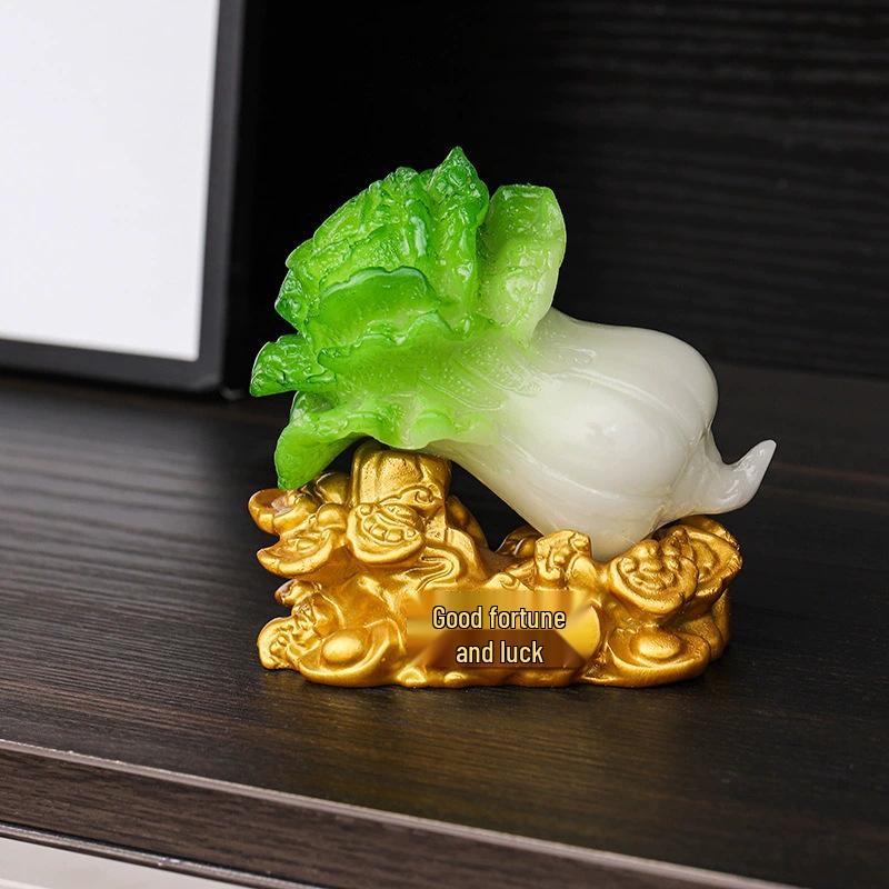 Fortune Cabbage Resin Ornament for Home and Car Decoration - Creative Gift