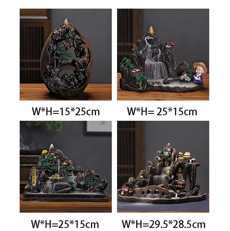 Große Möbelornamente, Rückfluss-Räuchergefäß, Räucherstäbchenhalter aus Harz, buddhistisches Zubehör für die Inneneinrichtung, großes Weihnachtsgeschenk